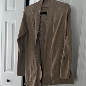 Cozy Tan Open Front Cardigan